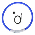 Rechargeable USB LED Dog Collar - Waterproof Luminous Silicone Night Safety Collar, Adjustable Trim-to-Fit