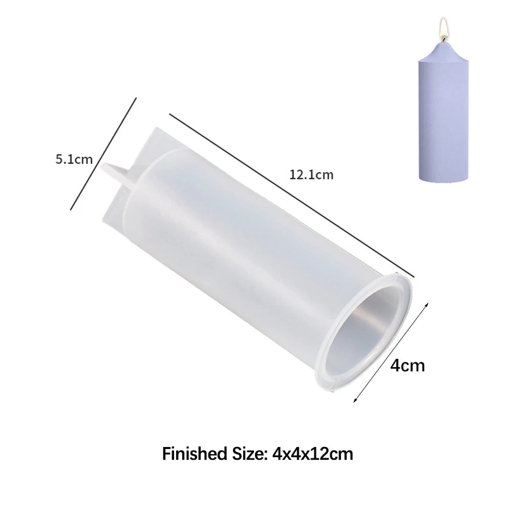 Cylinder Silicone Mold for 3D Scented Candle and Soap Making - DIY Resin, Wax & Plaster Crafts