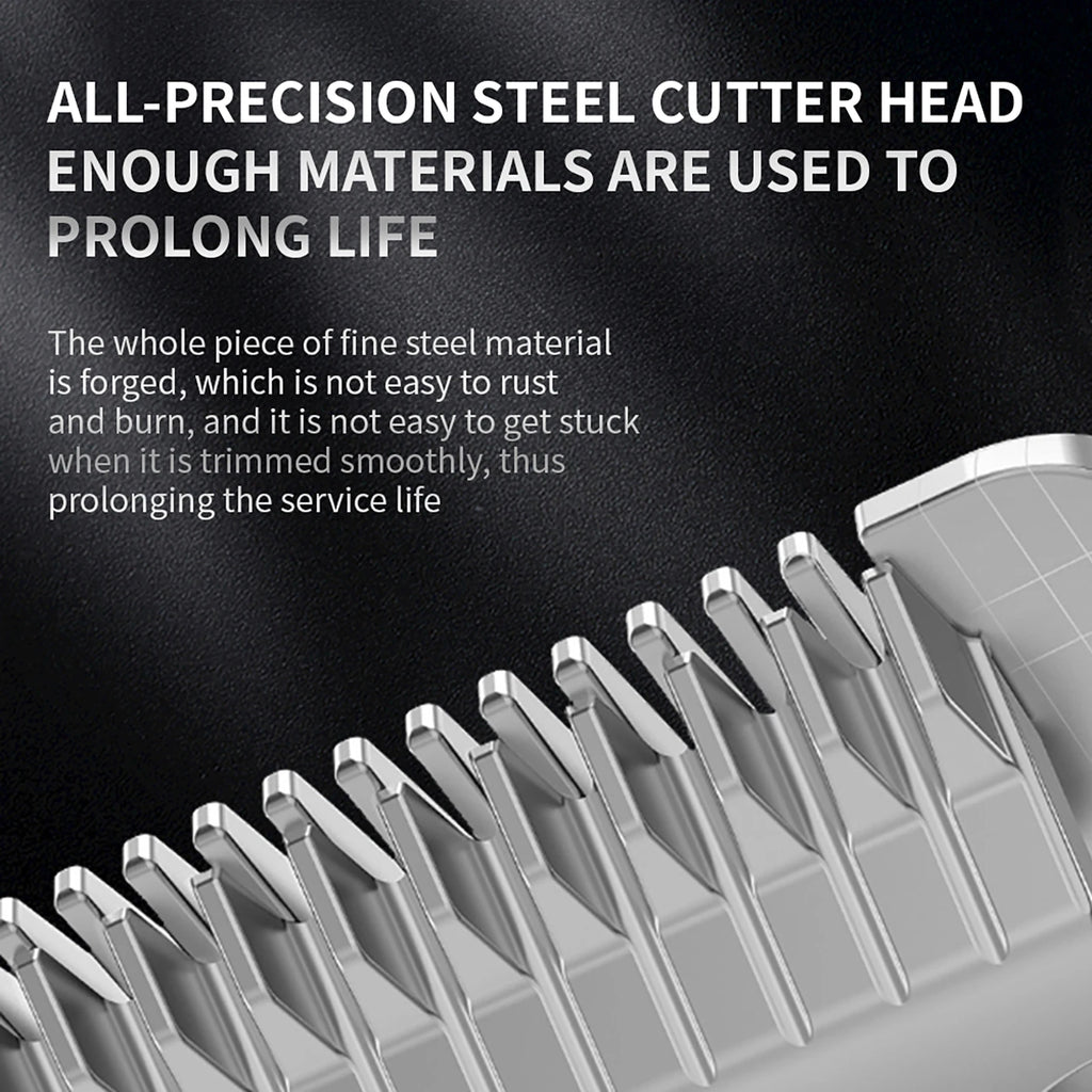 Professional Rechargeable Pet Hair Clipper - All-Metal Dog & Cat Grooming Trimmer, Quiet Cordless