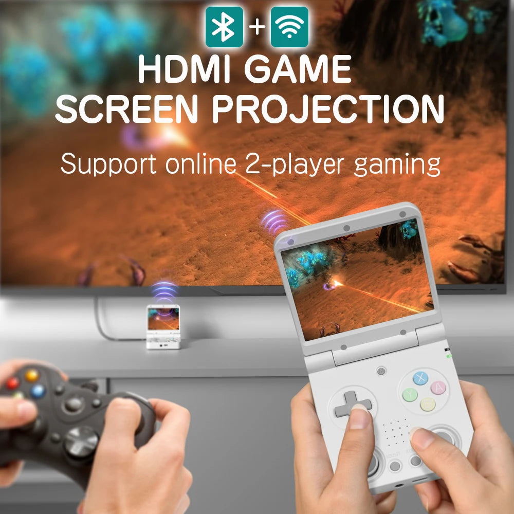 3.5-inch IPS Handheld Retro Game Console – Linux Onion OS, Bluetooth, Mini HDMI, 64GB TF Card Included