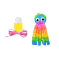 Interactive Sound Octopus Cat Toy Mint Plush with 1.5 ft (45 cm) Adjustable Elastic Rope