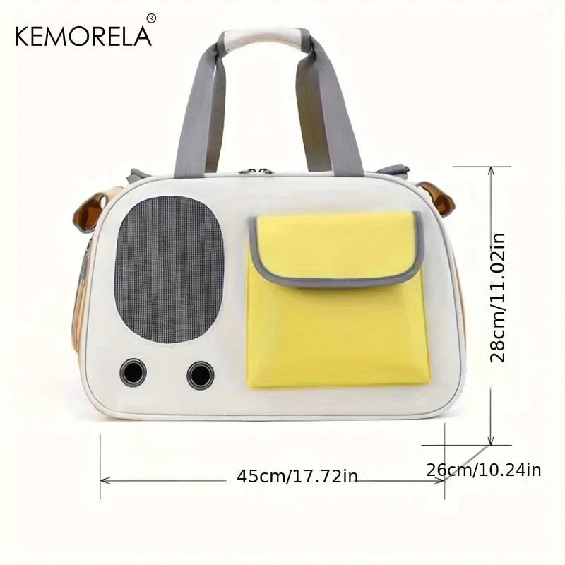 Portable Soft-Sided Nylon Pet Carrier for Cats & Small Dogs - Travel Mesh Carrier for Outdoor & Car