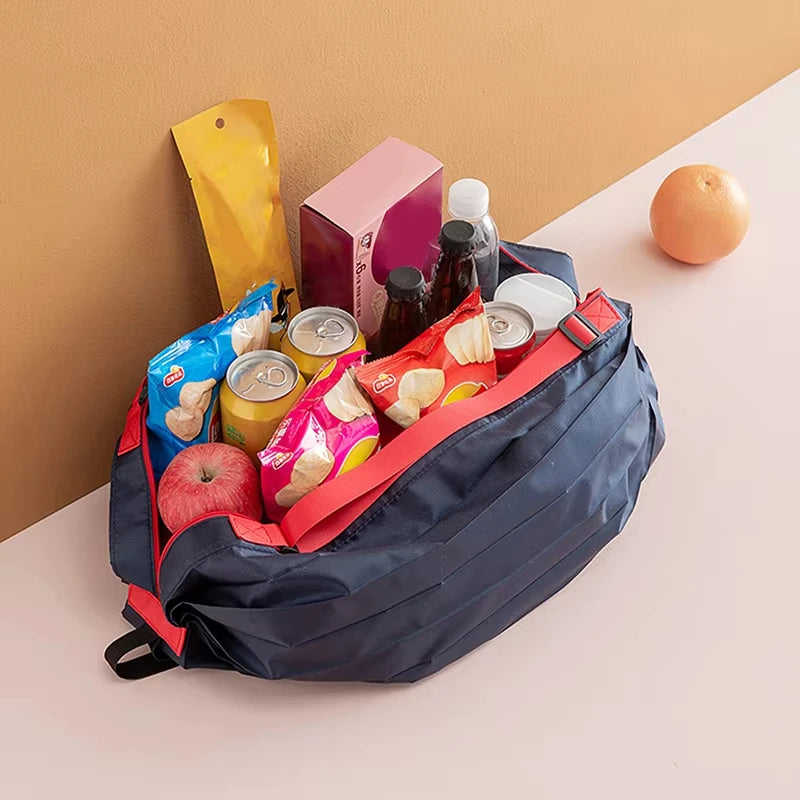 Foldable Waterproof Reusable Shopping & Travel Tote – Compact 3.1×3.3 in Folded / 15.7×15.7 in Unfolded (40×40 cm) – Large Capacity