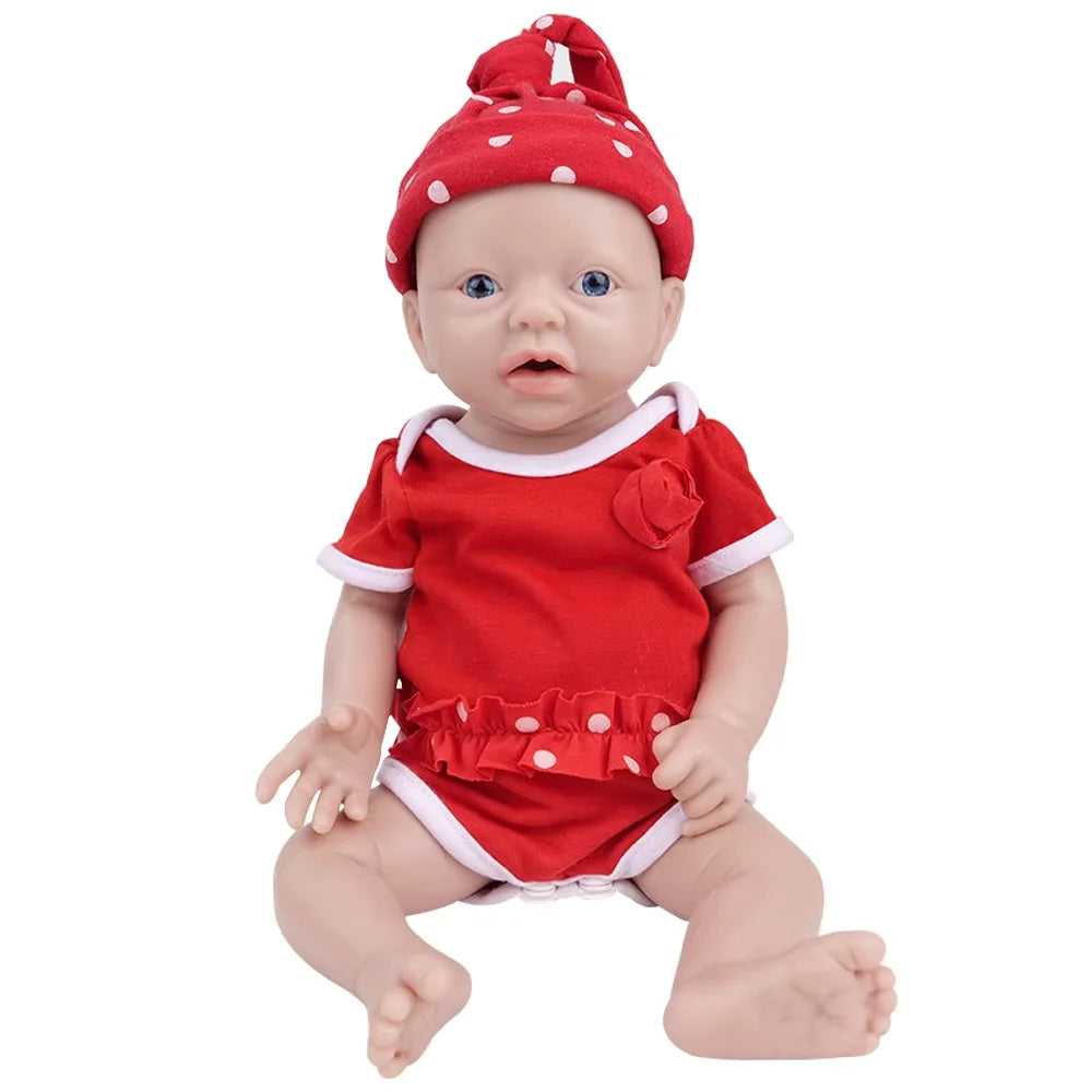 Full Silicone Reborn Baby Doll 14-15 Inch (35-38 cm) Realistic Newborn Lifelike Painted Collectible Gift