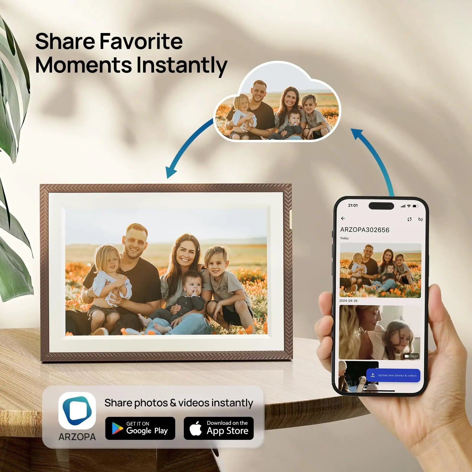 10.1-Inch (25.7 cm) WiFi Smart Digital Photo Frame 32GB 1280x800 IPS Touchscreen