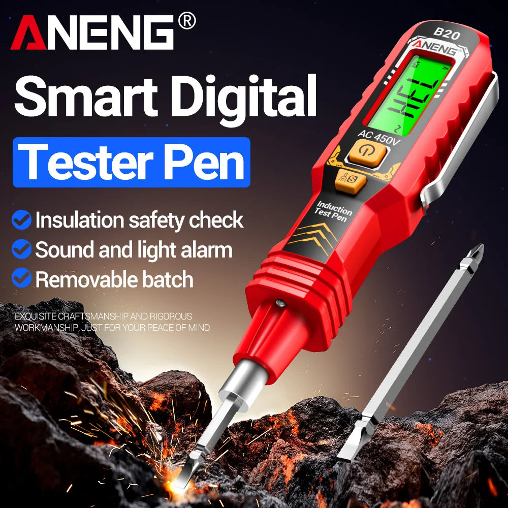 Pen Multimeter & NCV Non-Contact AC/DC Voltage Test Pen Combo with Double-Head Screwdriver