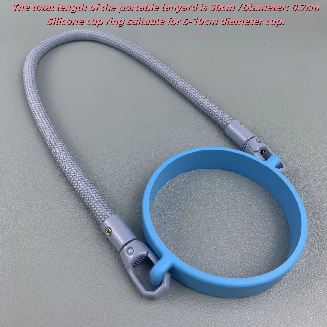 Silicone Cup Handle Strap – Portable Water Bottle Sling Carrier for Insulated Bottles, Camping & Hiking