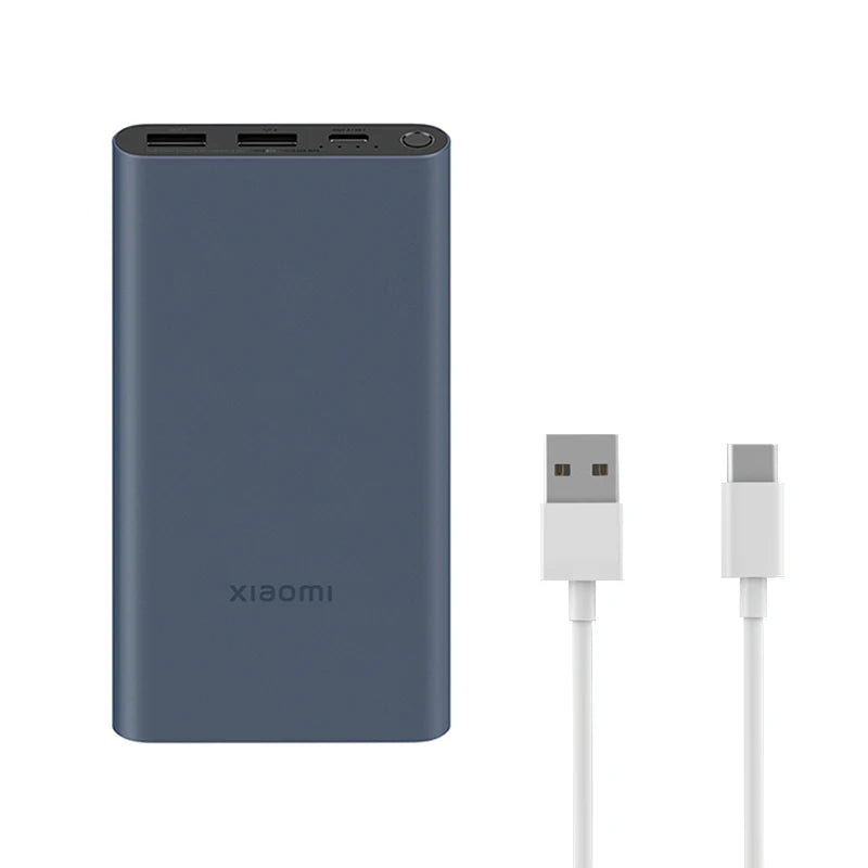 10000mAh 22.5W Portable Power Bank, 3-Port USB-C Fast Charge, Aluminum Alloy, Low-Current Mode – Compatible with iPhone & Android