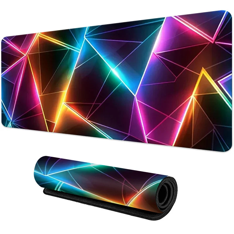 Large Gaming Mouse Pad Red Blue Gradient Non-Slip Rubber Sewn Edge Desk Mat for Keyboard & PC