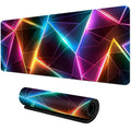 Large Gaming Mouse Pad Red Blue Gradient Non-Slip Rubber Sewn Edge Desk Mat for Keyboard & PC