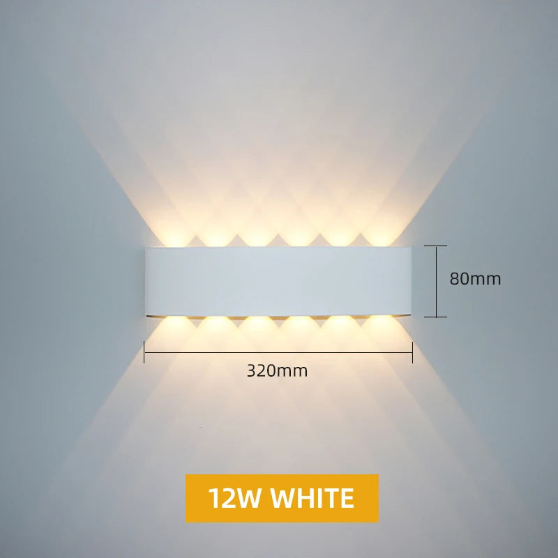 Aluminum LED Wall Light IP65 Waterproof Up/Down Wall Sconce, Outdoor & Indoor 2W-12W for Garden Patio Porch Bedroom Living Room Stairs