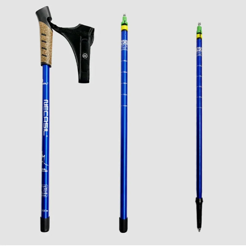 Telescopic Trekking Poles 2-Pack - Adjustable 26–53 in (66–135 cm) Lightweight Aluminum Hiking Poles with Cork Handle & Copper Locking System