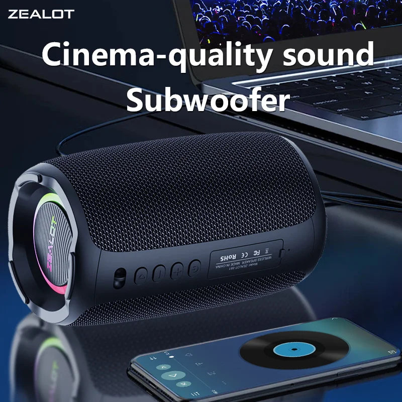 20W Wireless Portable Bluetooth Speaker with 3000mAh Battery, Outdoor Subwoofer, EQ Modes and Dual Pairing