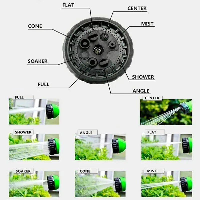 8-Mode High Pressure Garden Hose Nozzle for Car Washing, Yard Spraying & Irrigation