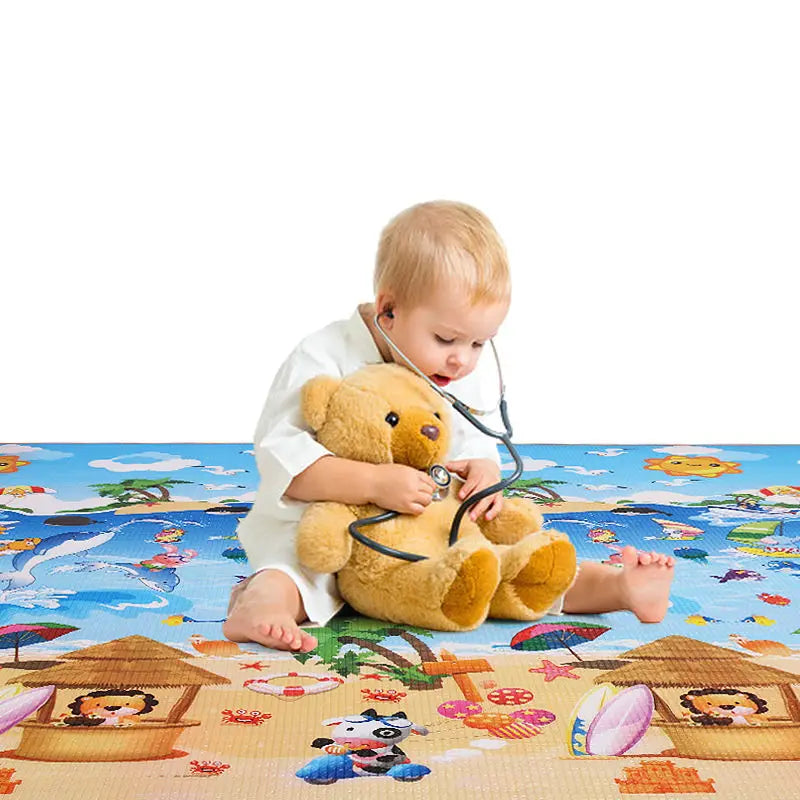Baby Play Mat 200x180x0.5 cm (78.7x70.9x0.2 in) Foldable Foam Crawling Mat Nursery Kids Playmat