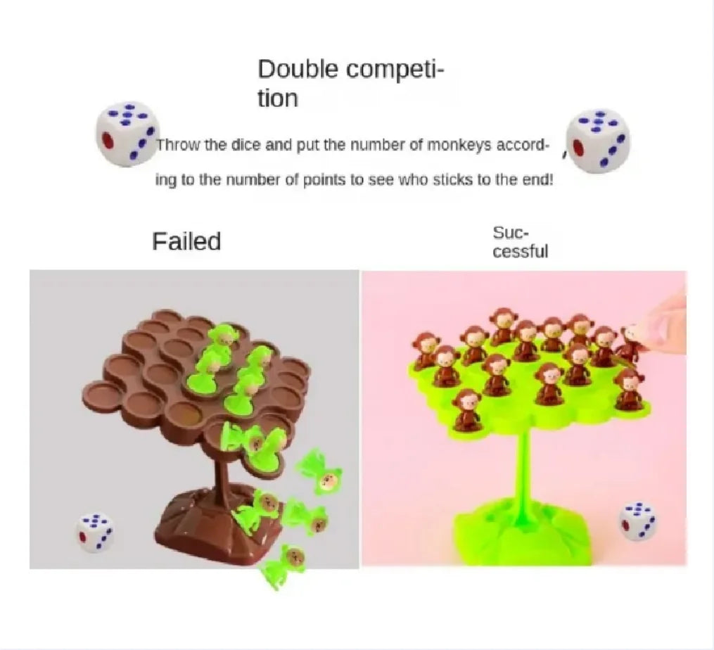 Monkey Balance Tree Foldable Kids Balance Game — Parent-Child Interactive Music Toy, Ages 3+