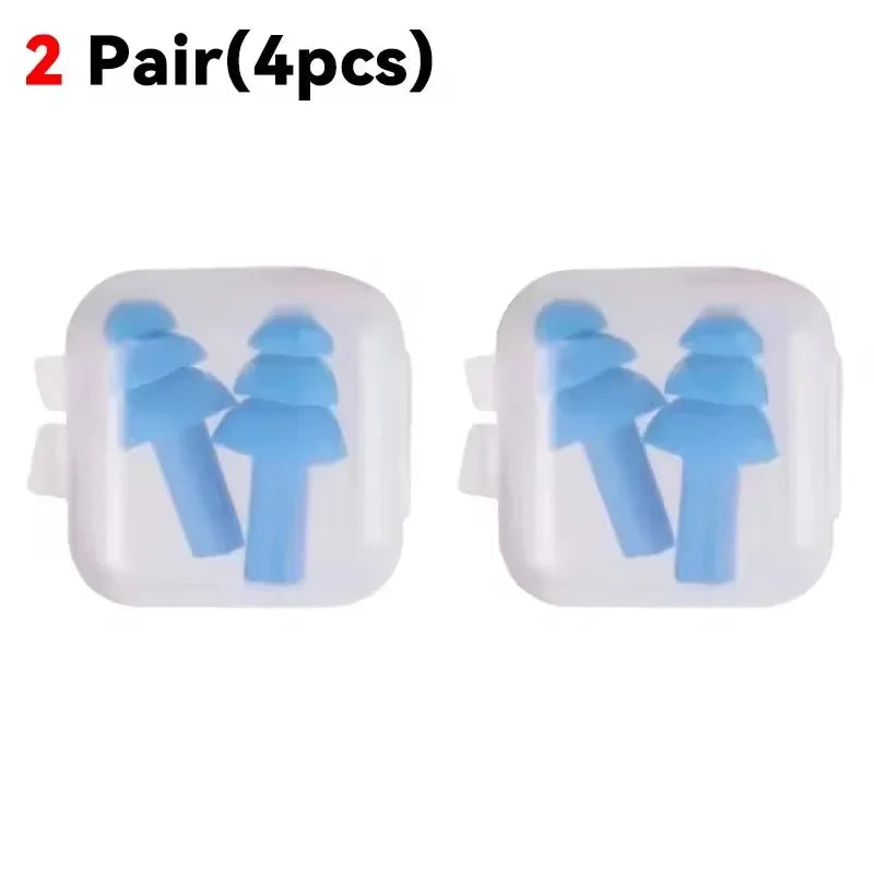 Reusable Silicone Ear Plugs - Noise Cancelling Sleeping & Waterproof Swimming Earplugs with Storage Box