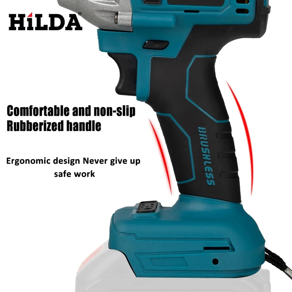 Brushless Cordless 1/2-Inch Impact Wrench — Rechargeable, 18V Battery Compatible