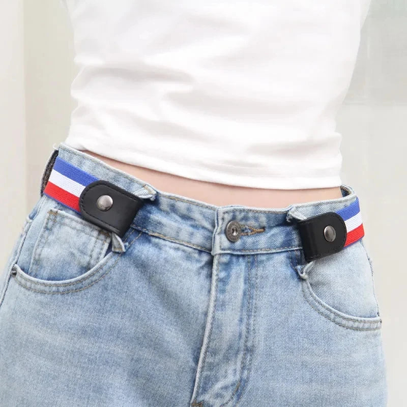 Elastic Woven Invisible Seamless Adjustable Jeans Belt – Unisex Casual Waistband