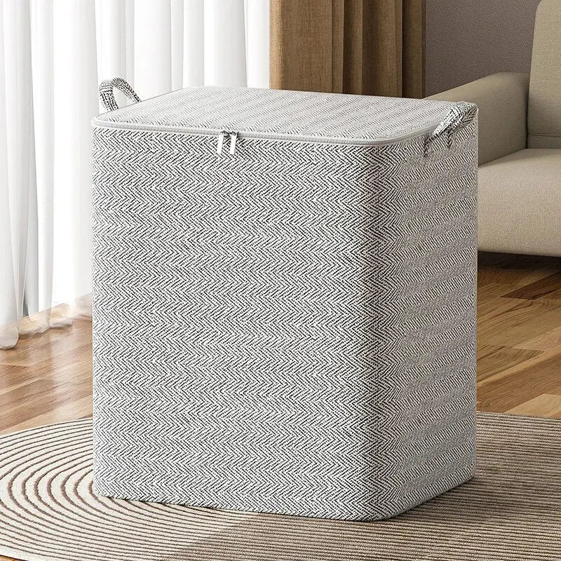 Non-Woven Large Storage Bag for Closet – Foldable Wardrobe Organizer for Quilts, Clothing & Toys (30–220L)