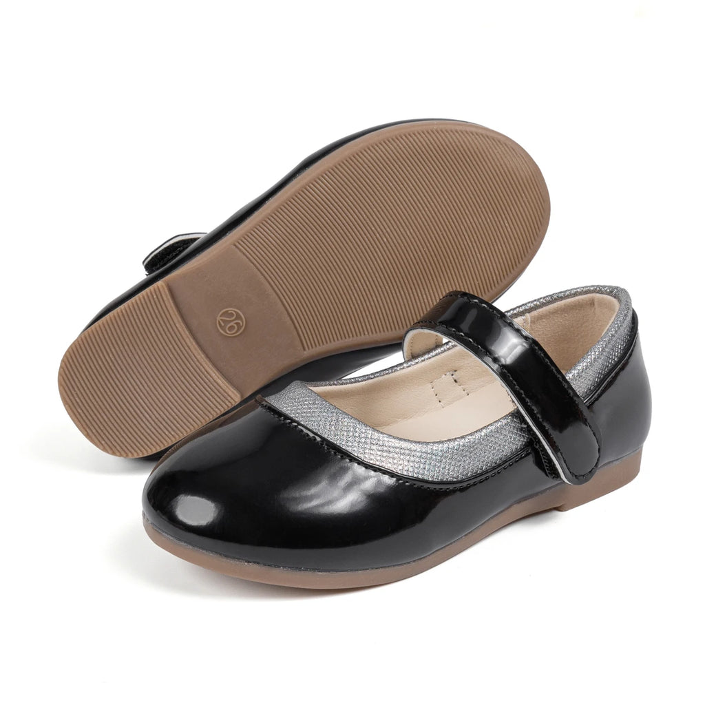Girls Mary Jane Flats Non-Slip PU Leather All-Season Shoes Ages 3-12 3 Colors
