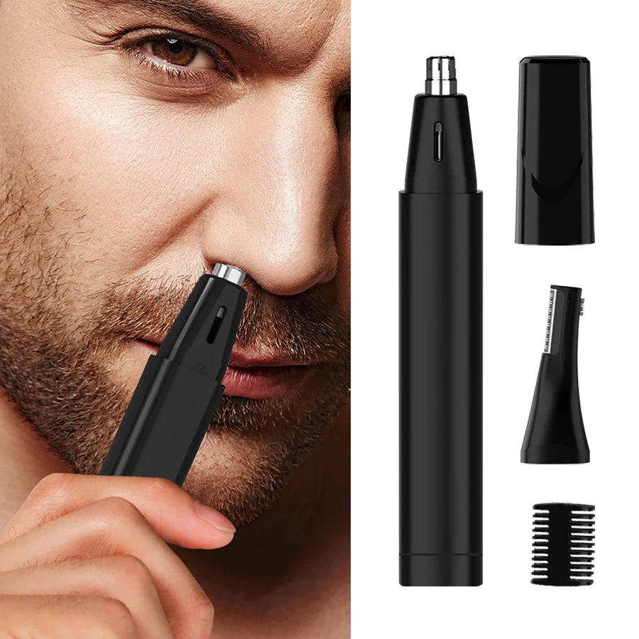 Rechargeable Nose & Ear Hair Trimmer for Men, Eyebrow & Neck Grooming Kit — USB Rechargeable, 60-Min Run Time