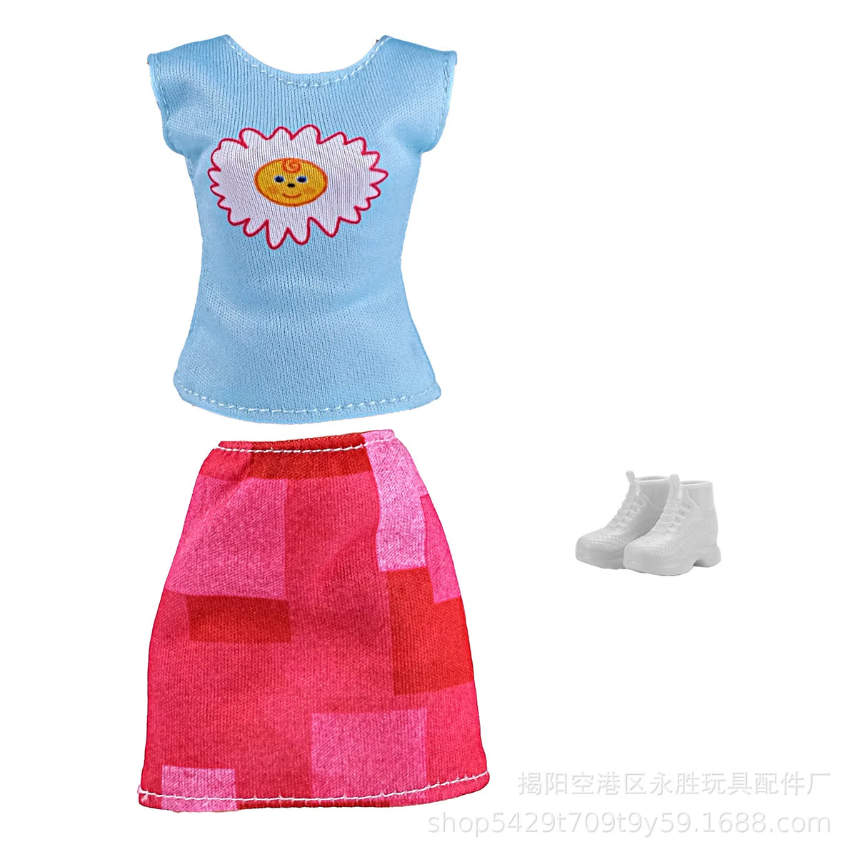 1-Set Doll Clothes for 28–30 cm (11–11.8 in) Fashion Dolls — Colorful Tops, Shorts, Skirt, Shoes & Necklace (BJD Compatible)