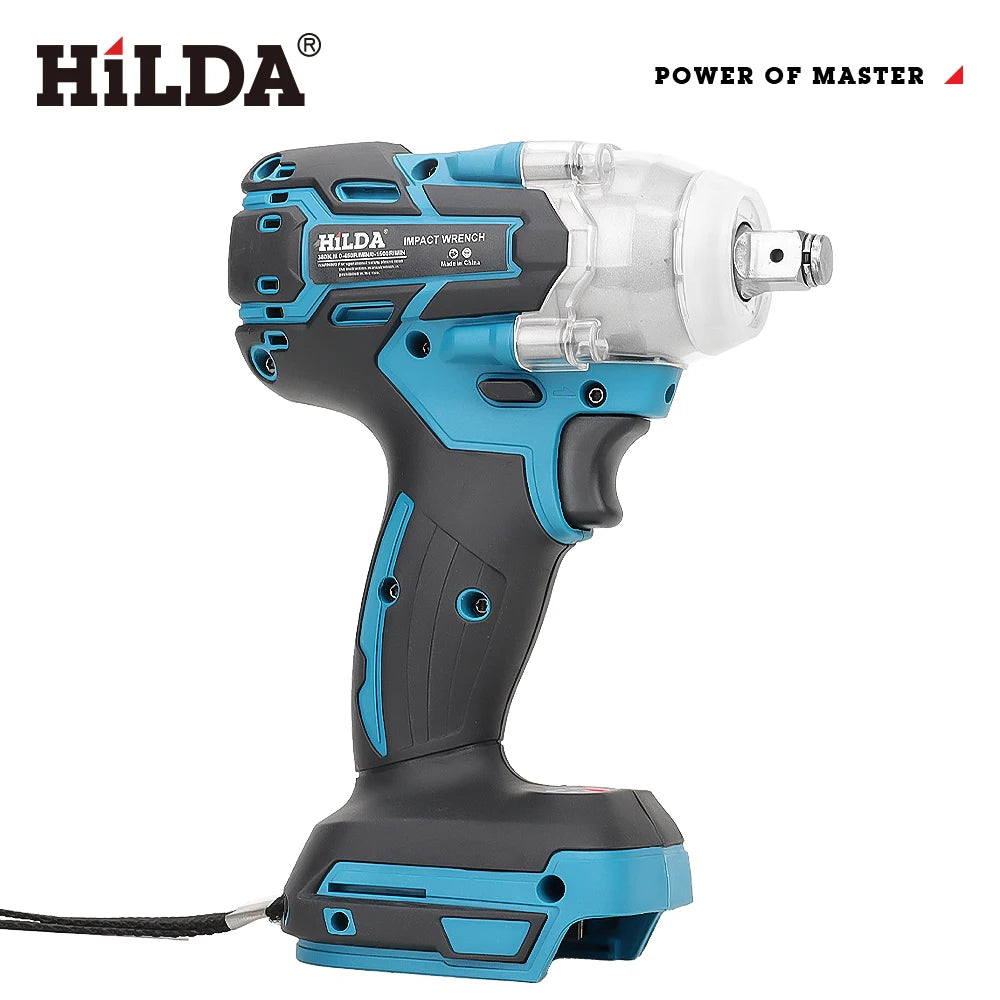 Cordless Brushless 1/2-Inch (12.7mm) Electric Impact Wrench — 21V Compatible, 520 N·m Torque, High-Speed Power Tool for Home DIY