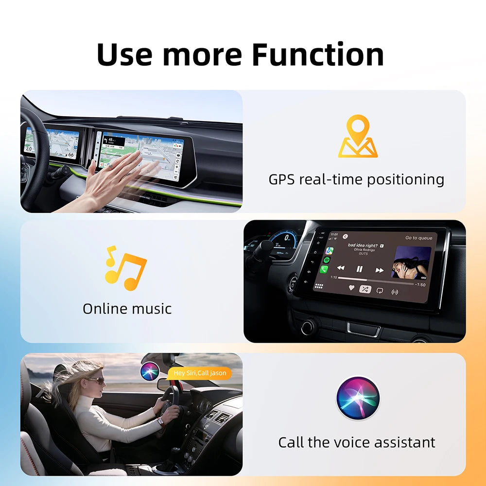 Wireless CarPlay & Android Auto Adapter 2-in-1 USB 5.8GHz WiFi Convert Wired to Wireless