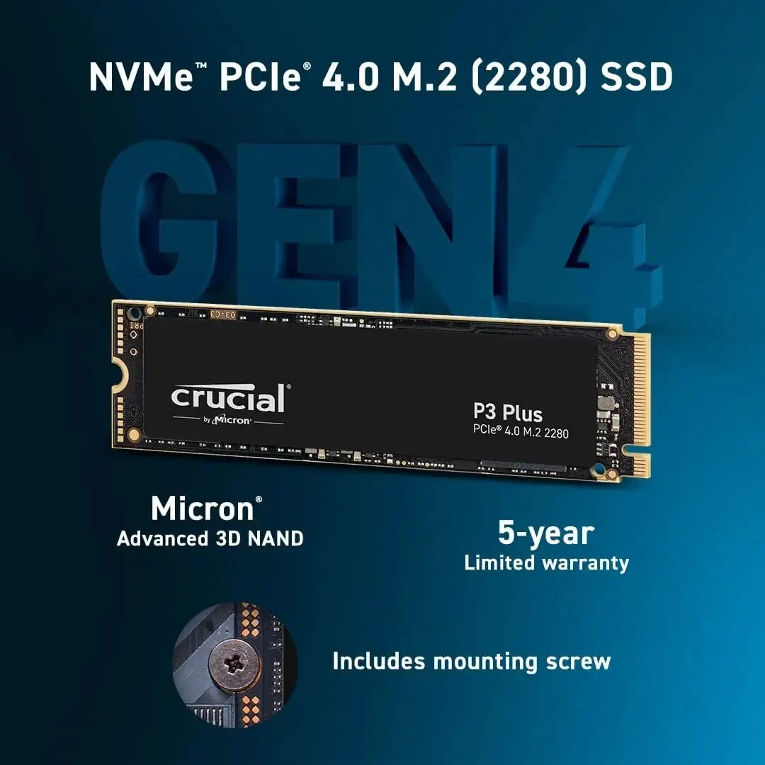 NVMe M.2 PCIe Gen4 3D NAND SSD 500GB/1TB/2TB — Up to 5000MB/s