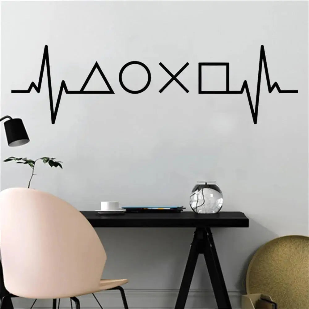 Gamer Controller Wall Sticker - Waterproof Vinyl Gaming Wall Decal for Bedroom, Living Room, Kids Room (1-Piece)