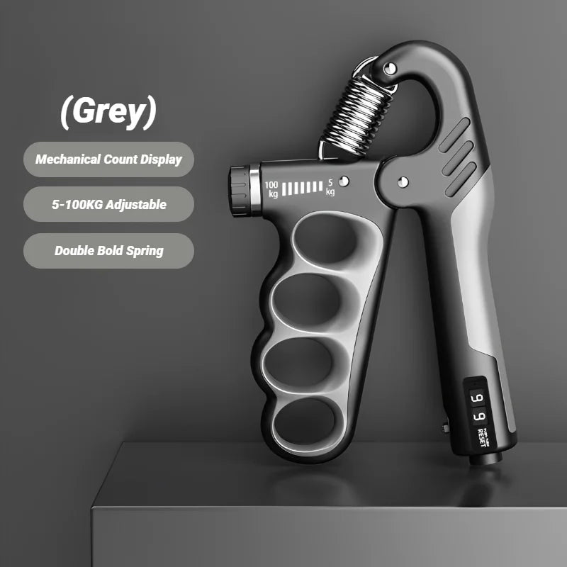 Adjustable 5-100kg Electronic Counting Hand Grip Strengthener for Wrist & Hand Rehab