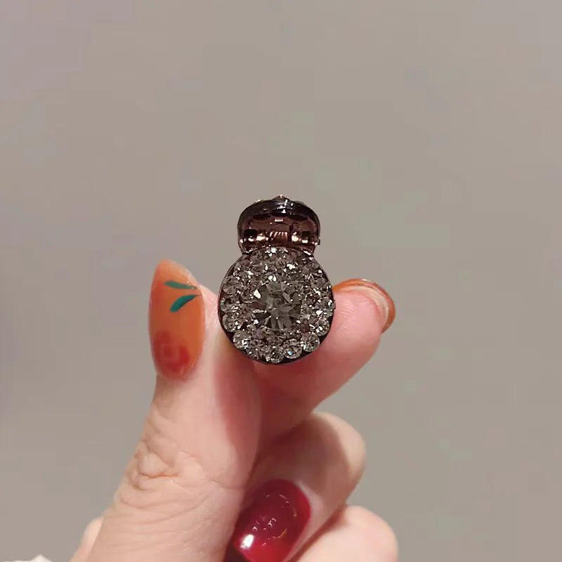 Mini Round Rhinestone Hair Claw Clip – 2/4 Pack Small Retro Zircon Hairpins for Women & Girls