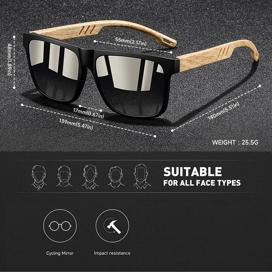 Unisex Square Mirror Sunglasses UV400 Polycarbonate Frame – Classic Fashion Eyewear