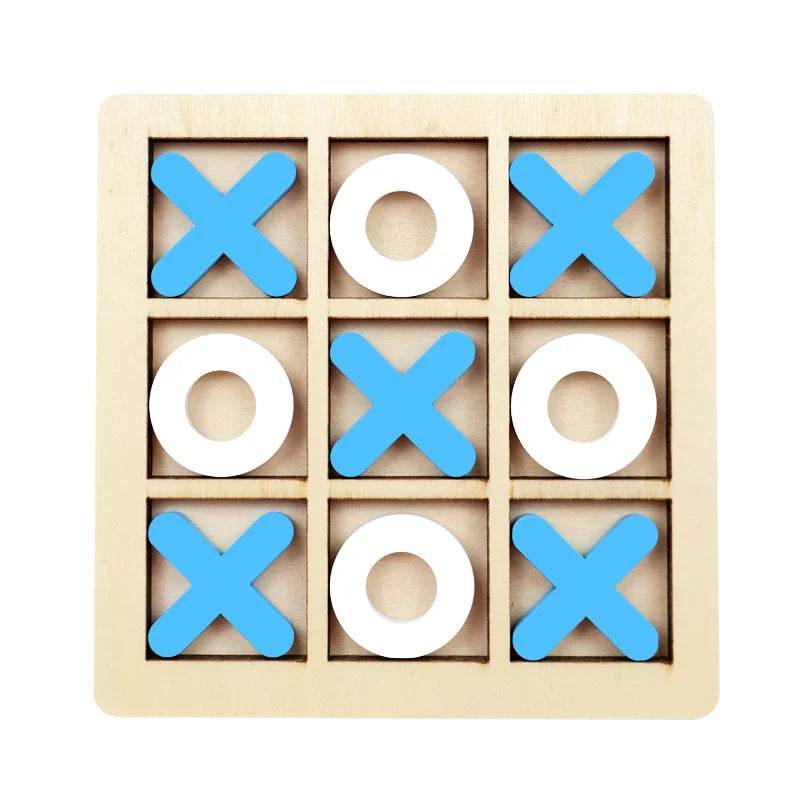 Montessori Wooden Tic-Tac-Toe (XO) Puzzle Board 9.8×9.8 cm (3.9×3.9 in) – Educational Brain Training Toy for Kids