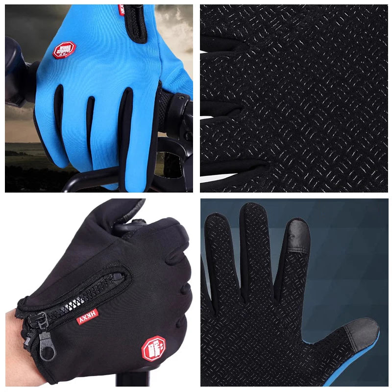 Unisex Touchscreen Winter Gloves - Warm Windproof Non-Slip Gloves for Cycling, Driving & Motorcycle