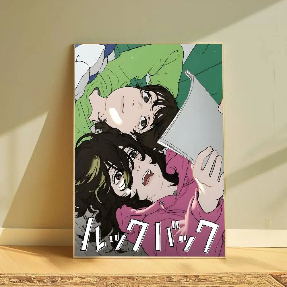 Anime Look Back Poster Removable Waterproof Sticky Wall Art Aesthetic Decor for Living Room Bedroom Bar