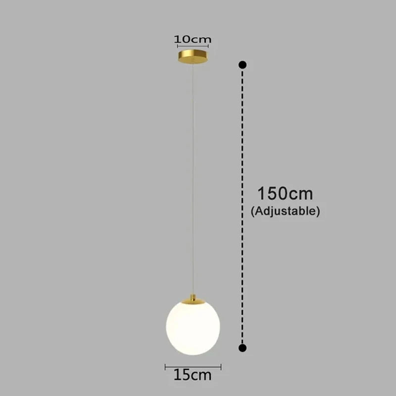 Modern Glass LED Pendant Light Chandelier – Indoor Ceiling Hanging Lamp for Living Room, Bedroom, Dining, Restaurant & Bar