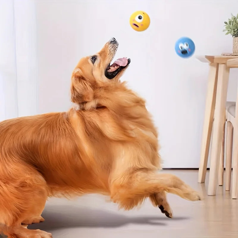 Cartoon Big Eye Squeaky Rubber Dog Ball – Durable Interactive Chew Toy for Dogs
