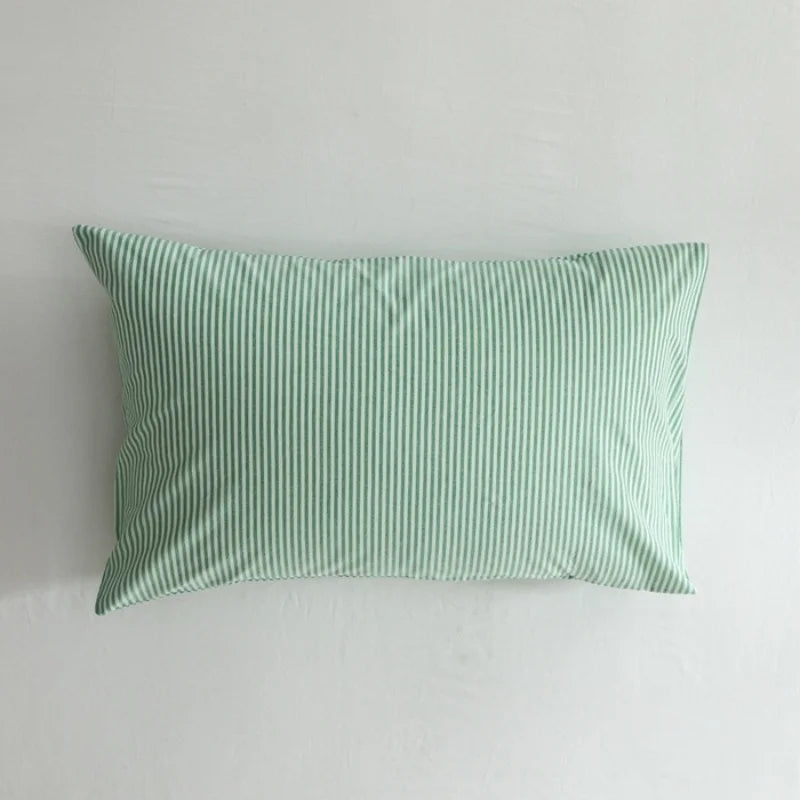 Washed Cotton Striped Pillowcase - 100% Cotton Envelope Pillow Cover, Breathable, 48 x 74 cm (19 x 29 in) - Single