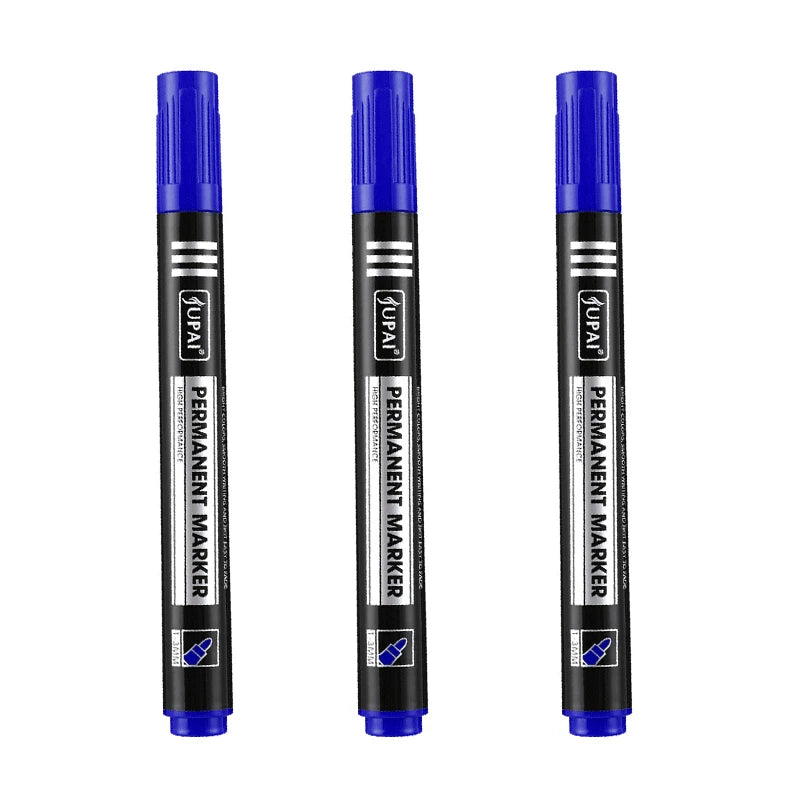Permanent Fine Tip Marker Pens 1.5mm Waterproof Ink - 3/6 Pack Black Blue Red
