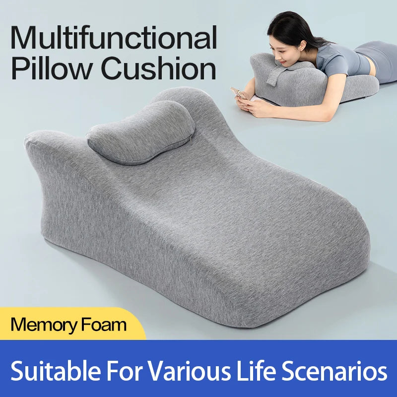 Multifunctional Prone Memory Foam Lie-Down Sleeping Pillow Cushion for Bed