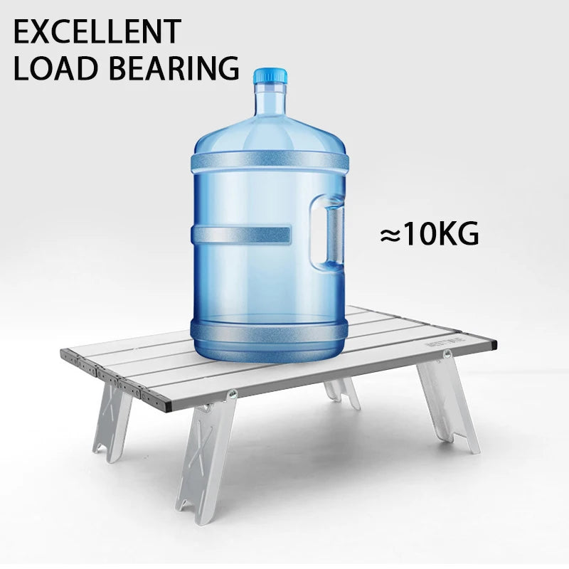 Lightweight Mini Roll-Up Aluminum Table – Portable Foldable Camping, Backpacking, Picnic, Fishing & BBQ Table