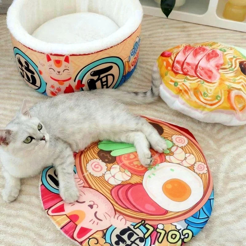 Extra Large Pet Bed Instant Noodle Nest for Dogs and Cats with Removable Cover and Anti-Slip Base