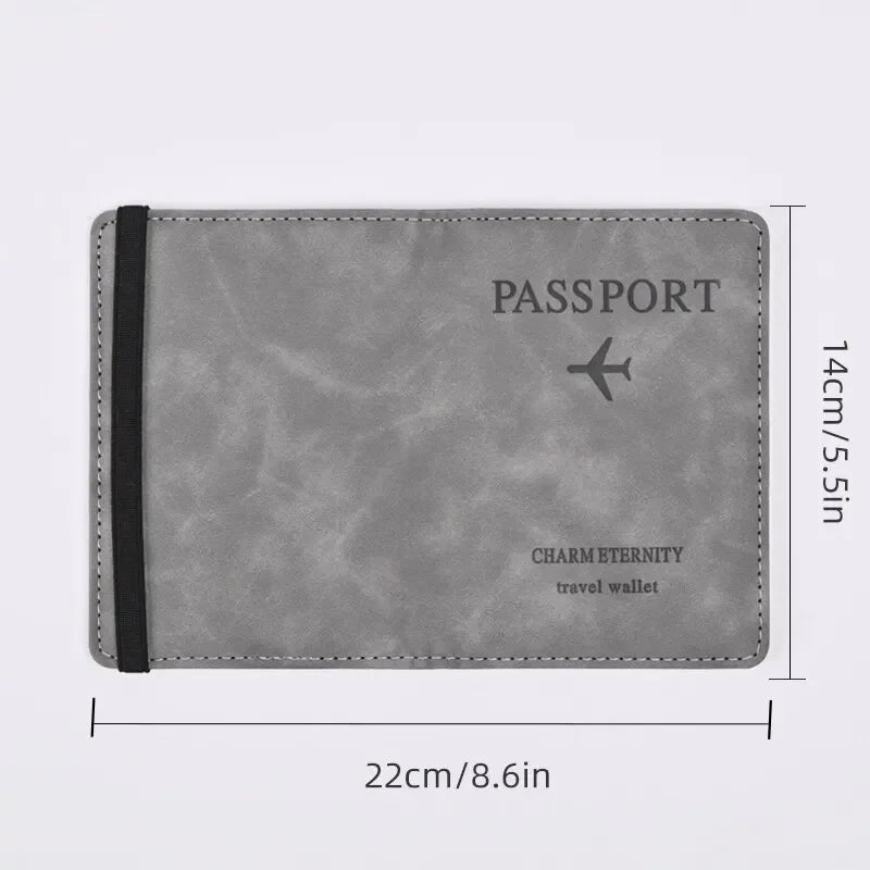 Men's PU Leather Passport Wallet, Travel Card & Business Card Holder