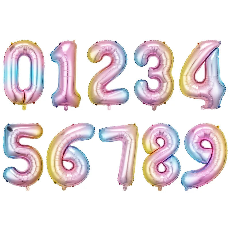 32-Inch (81 cm) Multicolor Foil Number Balloons 0-9 Helium-Compatible Birthday & Anniversary Party Decorations