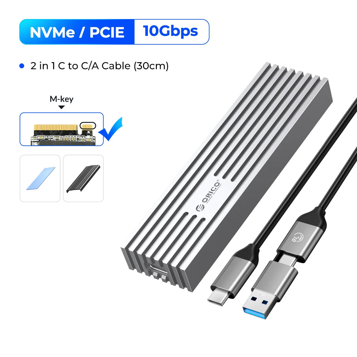 USB4 40Gbps NVMe M.2 SSD Enclosure — USB-C External PCIe 3.0 x4 Case (Thunderbolt 3/4 Compatible)