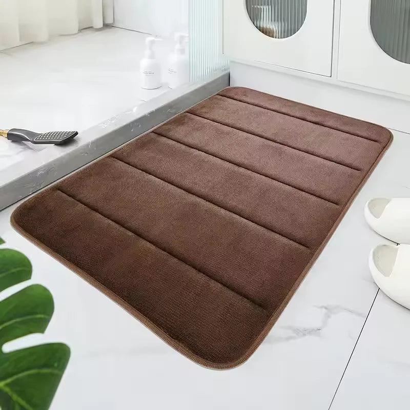 Memory Foam Bath Mat - Super Absorbent Non-Slip Bathroom Rug for Bathtub & Shower
