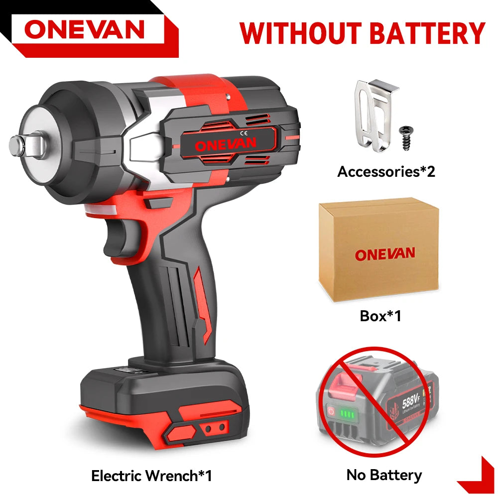 Brushless Cordless Impact Wrench 2800 N·m (2800W) 1/2 in (12.7 mm) Drive — 18V Battery Compatible (Battery Not Included)