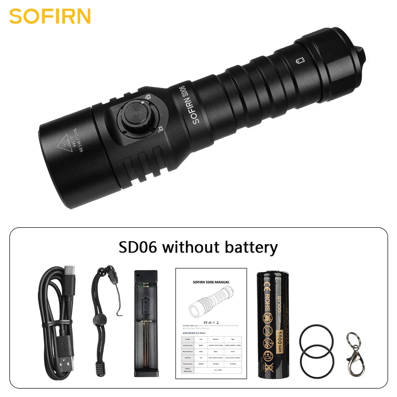 Rechargeable 3200lm Diving Flashlight - IP68 Waterproof Scuba Torch Up to 100M (328ft)